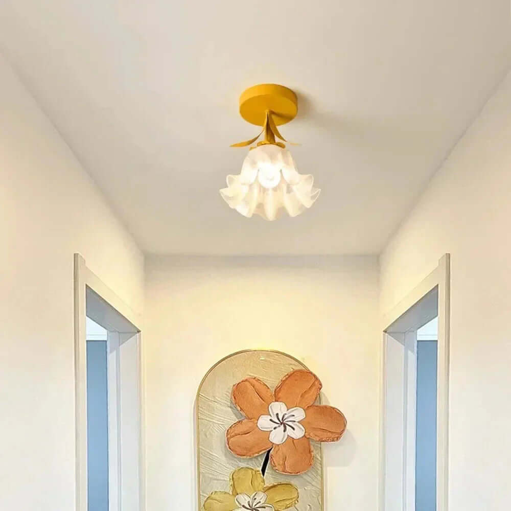 Tiffany-stil loftlampe simpelt mini-blomstermønster