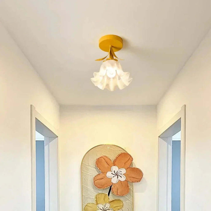 Tiffany-stil loftlampe simpelt mini-blomstermønster