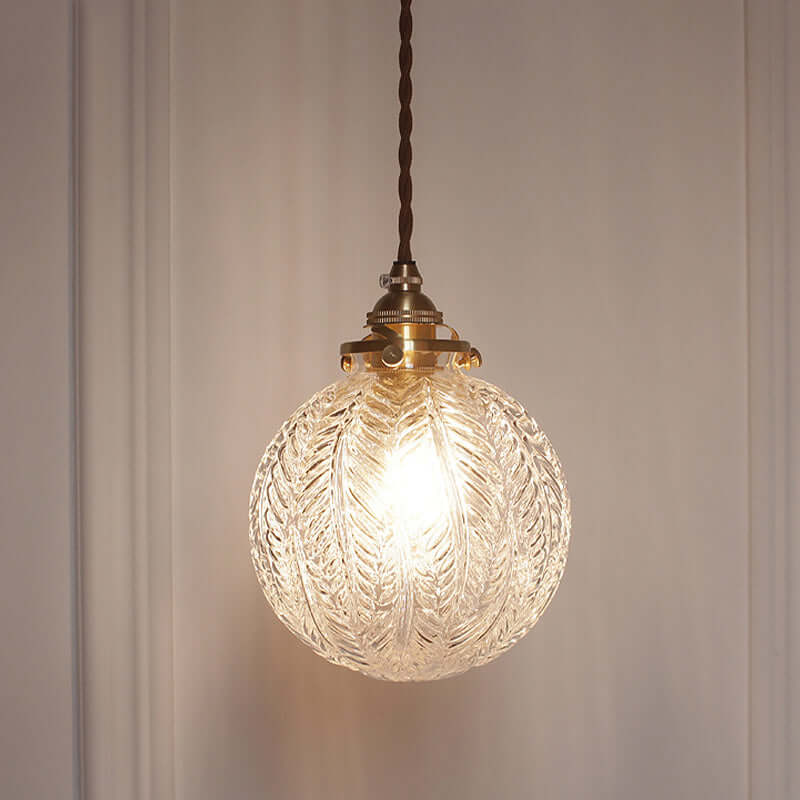 Kolonialstil pendellampe i glas