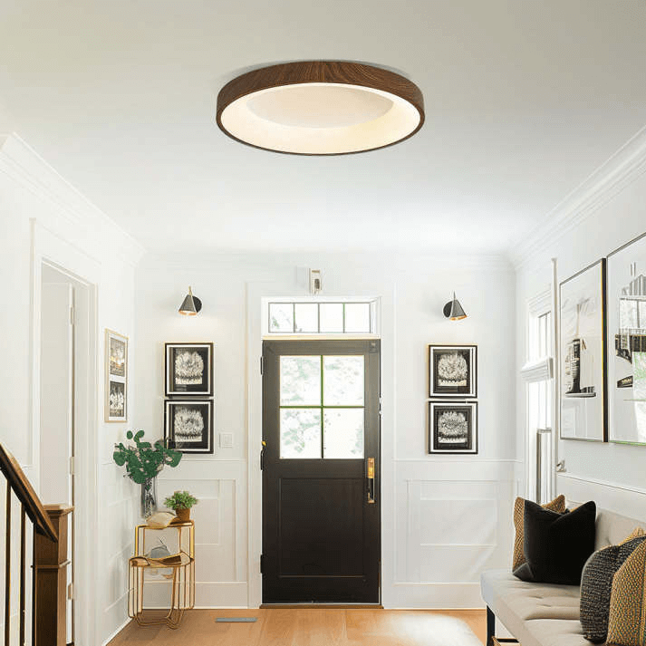 Elegant træ loftlampe med LED-belysning