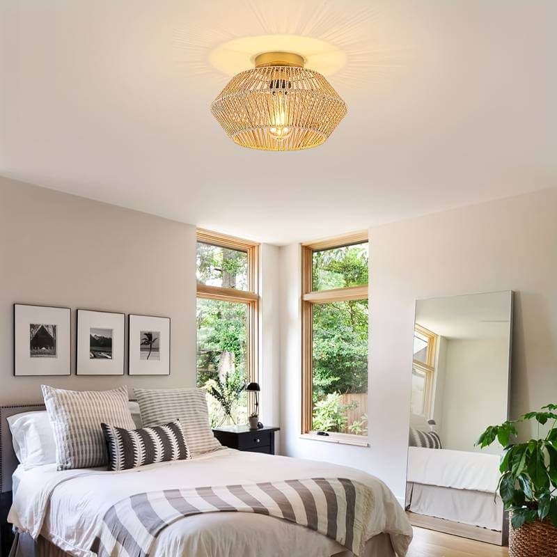 Boho Rattan Loftslampe