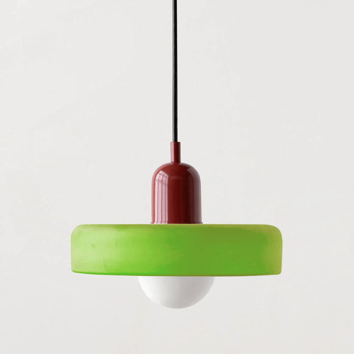Farverig Bauhaus-stil glasloftslampe