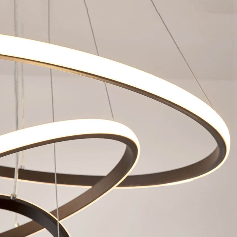 Moderne loftlampe med 3 ringe i grå