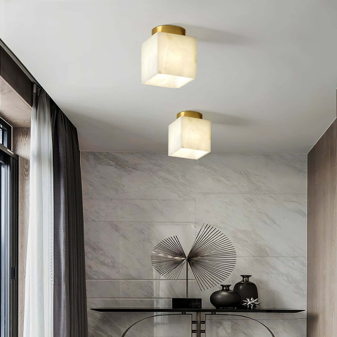 Måne lys alabaster loftlampe