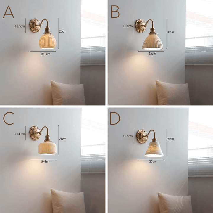 Keramik Messing Væg Lampe