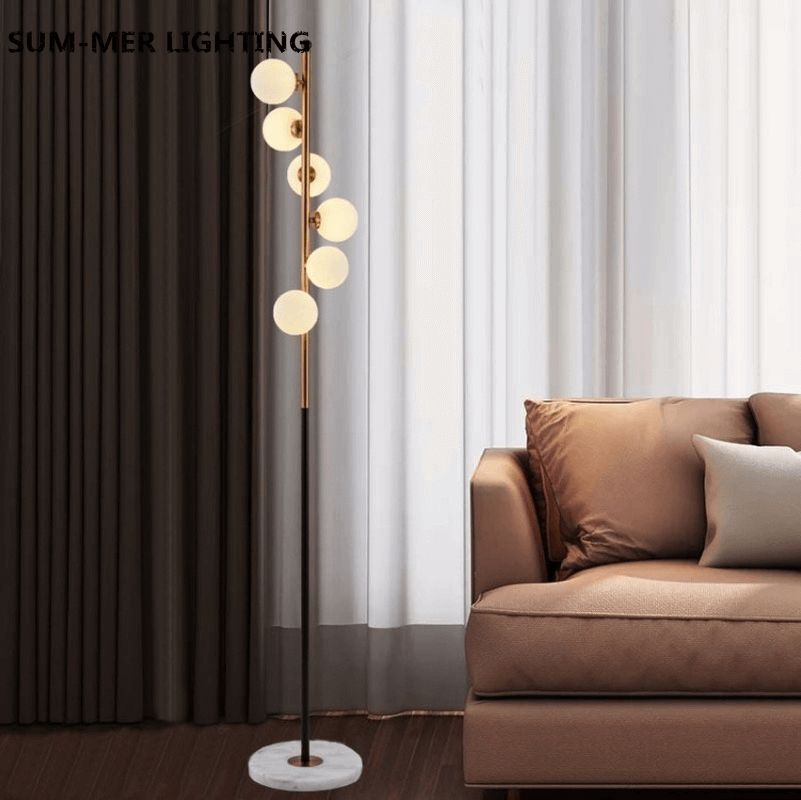 Moderne Glas Gulvlampe - Minimalistisk og Stilfuld