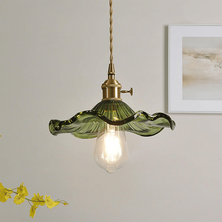 Hibiscus pendellampe, glas blomsterdesign lampe
