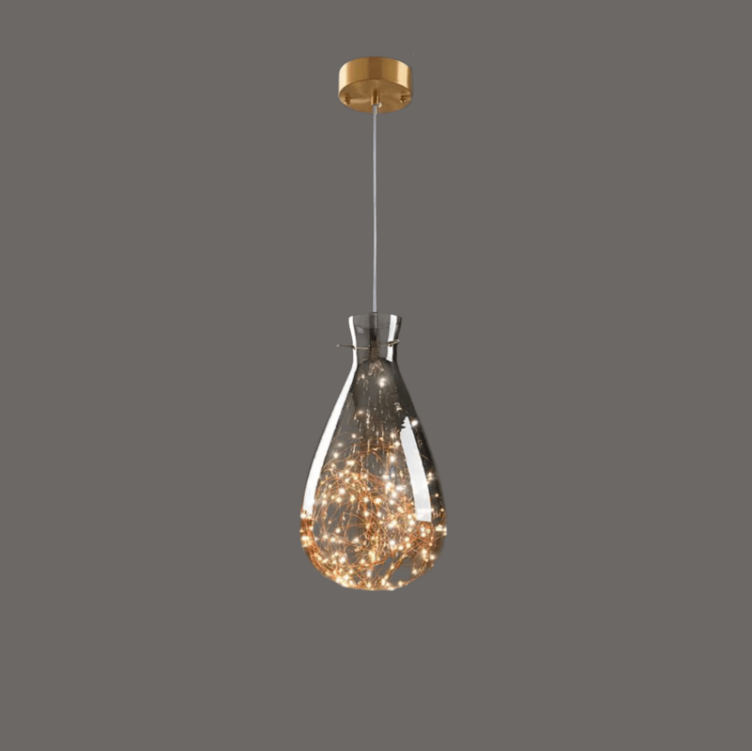 Lampe Suspendue Moderne En Verre Gris Ciel Étoilé