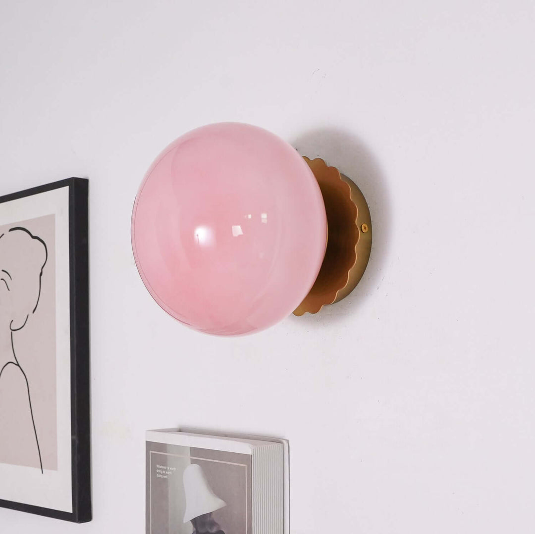 Moderne væg lampe - Guld og pink