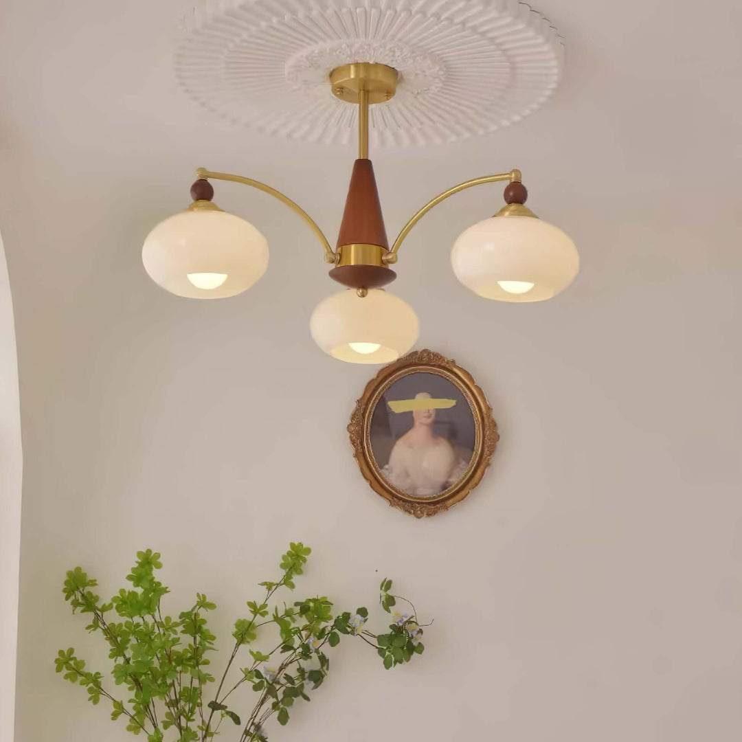 Retro loftlampe, installeret i rum