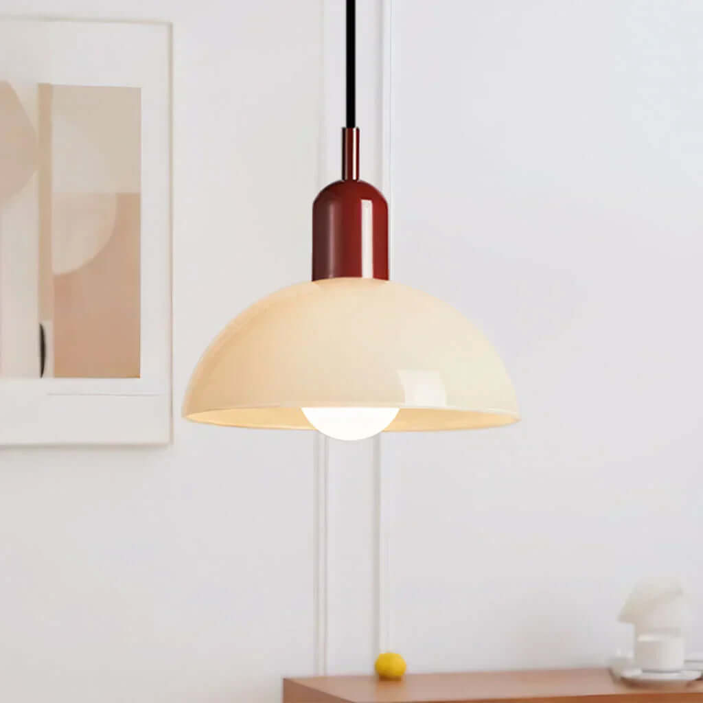 Moderne Glaskuppel Pendel - Farverigt Design