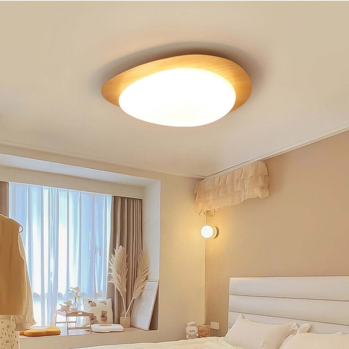Moderne træ loftlampe med åremønster