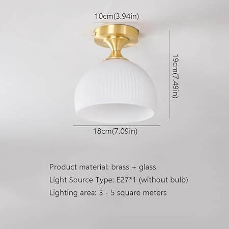 Moderne loftslampe med mælkeagtigt glas