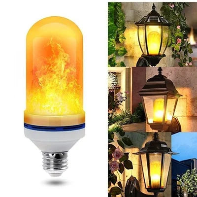 FlameFlow LED flamme pære til udendørs væglampe. Perfekt til hyggelig og sikker belysning.