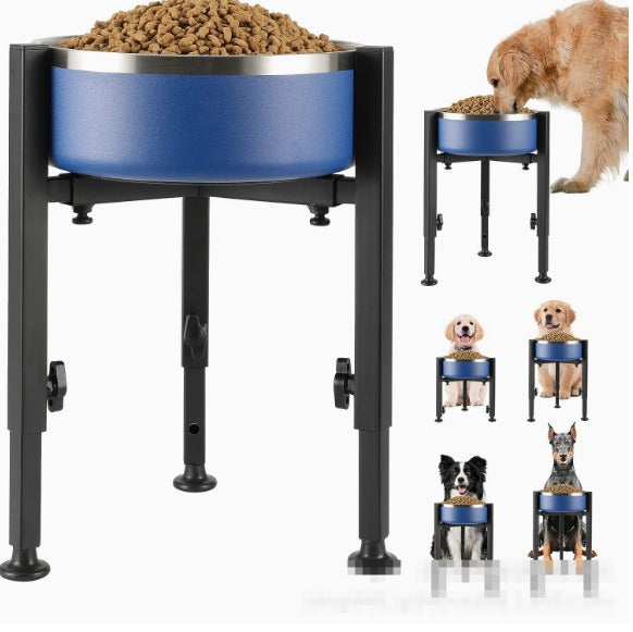 Foldbart og rejsevenligt hundeskålsstativ i metal. Justerbart design for nem rengøring og optimal hundekomfort.