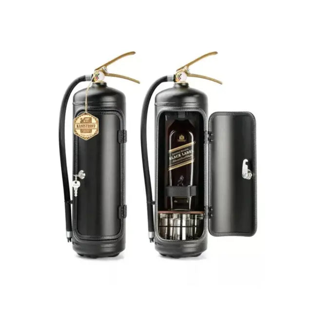 Brandslukker flaskeholder til vin & spiritus. Innovativ og skjult opbevaring med unikt dekorativt design.