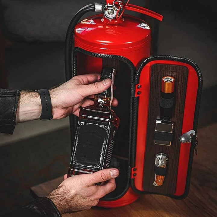 Kreativ drikkevareopbevaring: Brandslukker minibar. Funktionalitet møder unikt design til den moderne bolig.