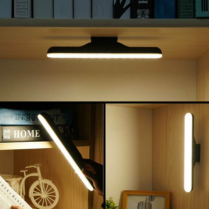 Genopladelig magnetisk LED lampe til fleksibel indendørs belysning. Nem at flytte og montere uden ledninger.