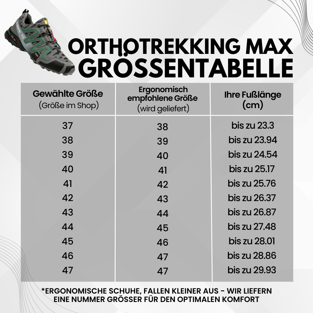 Forfra: Grønne og grå ortopædiske vandrestøvler med snørebånd, klar til vandring.
