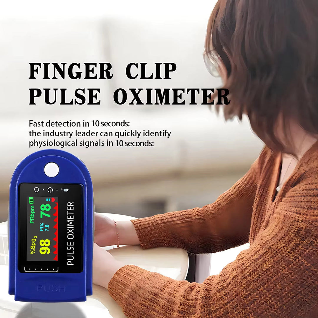 Brugervenligt pulsoximeter. Én-knaps betjening til hurtig måling af iltmætning og puls.