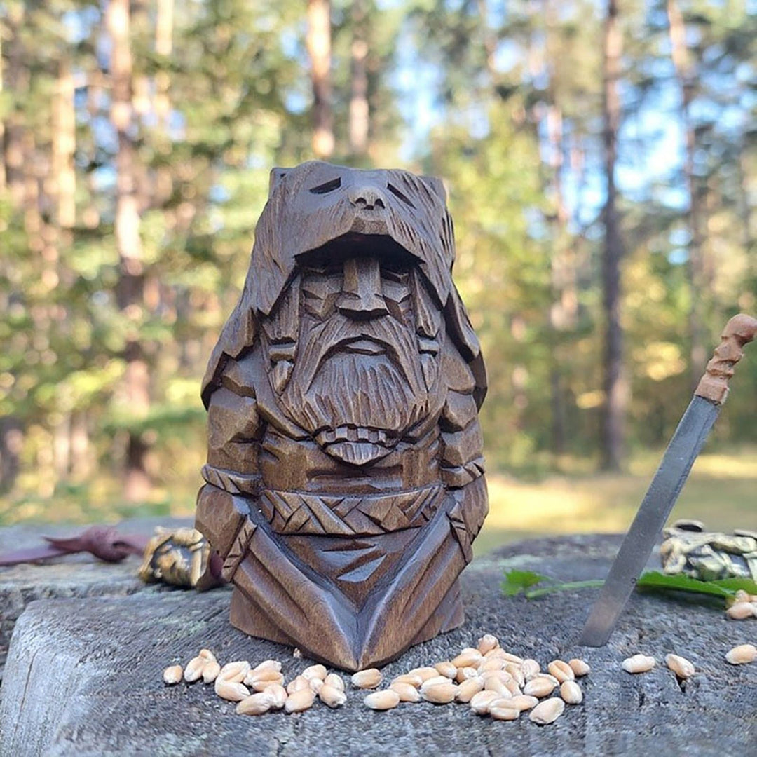 Håndlavet nordisk gude-statuette. Unik vikingeindretning og boligtilbehør.