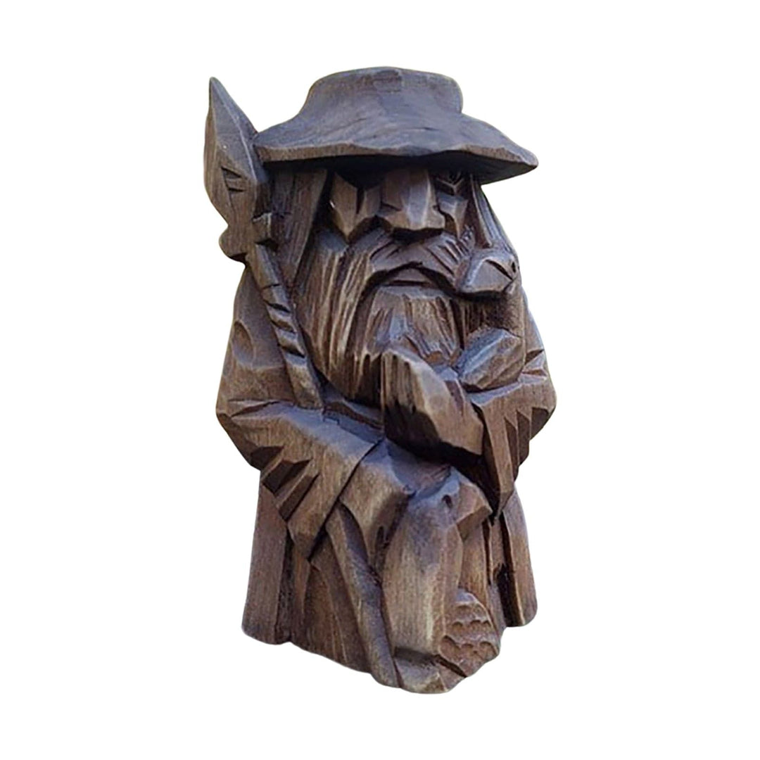 Træfigur-lignende statuette. Perfekt til vikingeindretning og fans af nordisk mytologi.