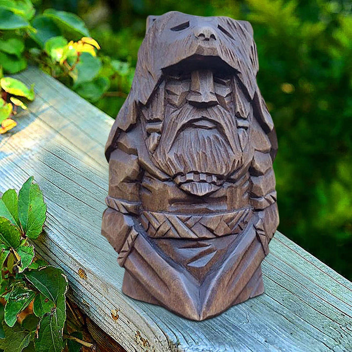 Detaljeret vikinge-statuette, håndlavet til boligindretning. Nordisk mytologi og samlerobjekt.