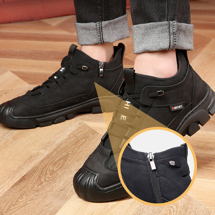 Varme herresko med lynlås, designet som stilfulde vinter sneakers. Optimal komfort og greb i sneen.