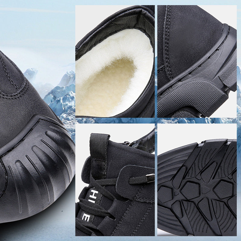 Grå vinter sneakers til herrer. Varme sko med lynlås for nem påtagning og god pasform.
