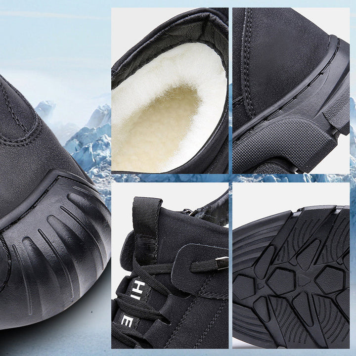 Grå vinter sneakers til herrer. Varme sko med lynlås for nem påtagning og god pasform.