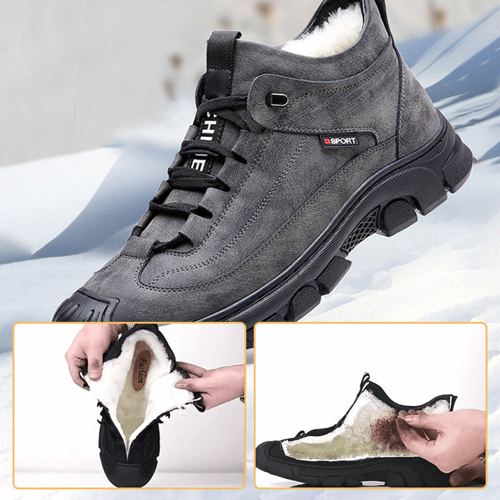 Sorte fritidssko til herrer med varmt for. Disse skridsikre sneakers er perfekte til vinterbrug.