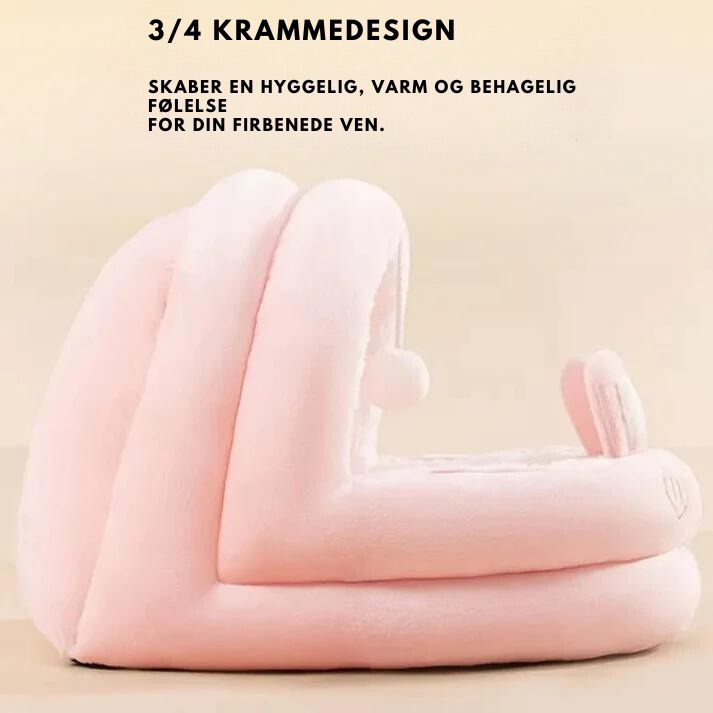Lille kæledyrsrede i plys til hvalp eller killing. Varm soveplads for tryghed og hygge.