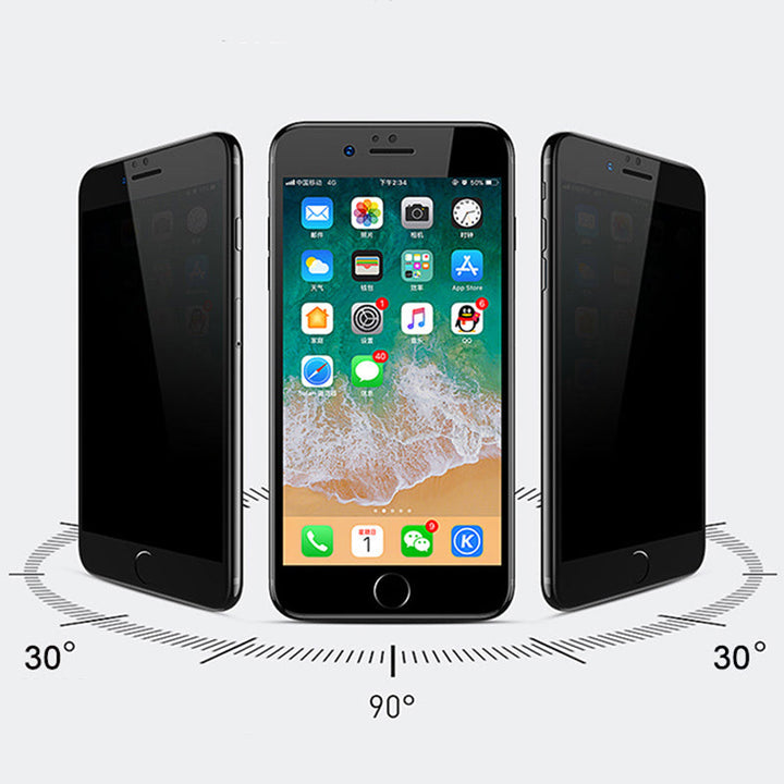 iPhone privatlivsbeskyttende skærmbeskytter, 9H hårdhed, HD-gennemsigtighed, fuldskærms dækning, hærdet glas.