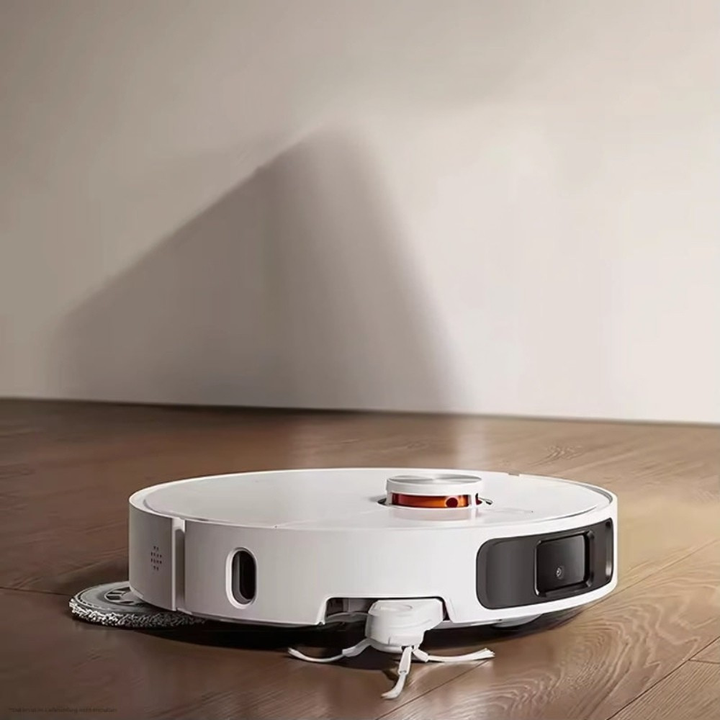 Intelligent 3-i-1 robotstøvsuger og gulvvasker til automatisk hjemmerengøring med moppefunktion.
