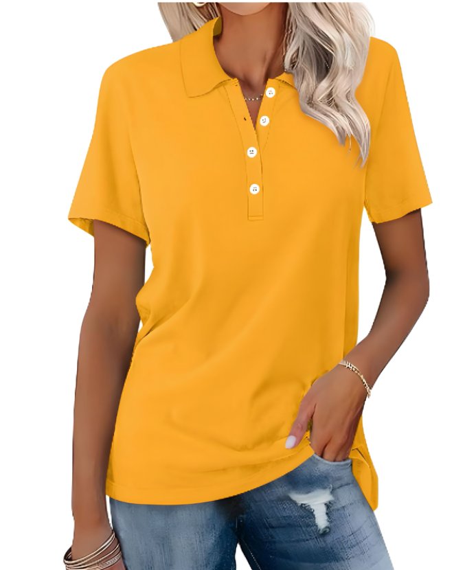 Sort dame polo shirt med klassisk krave, komfortabel og alsidig til kvinder.