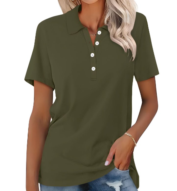 Hvid dame polo shirt til kvinder, elegant og åndbar til varme sommerdage.