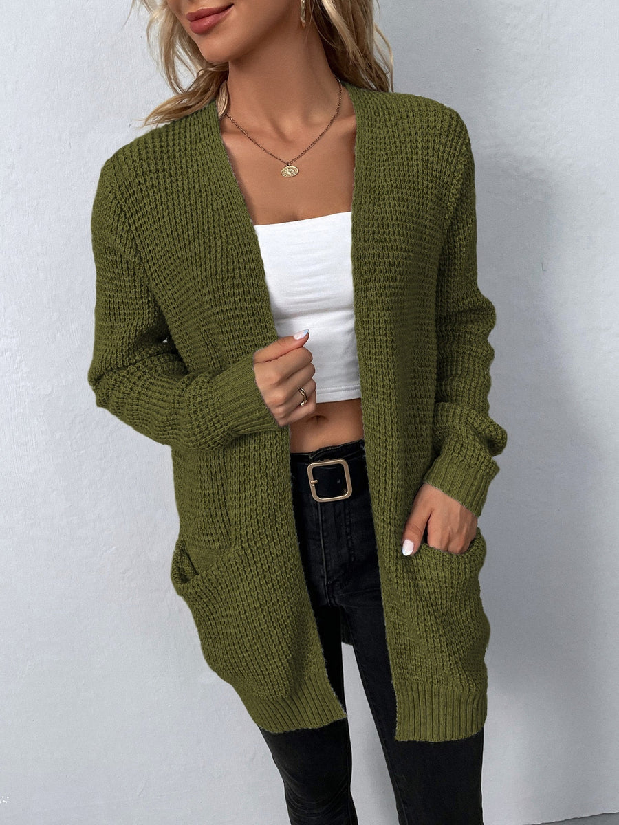 Moderne dame cardigan med åben front for ubesværet stil. Perfekt til komfortabel og smart hverdagsmode.