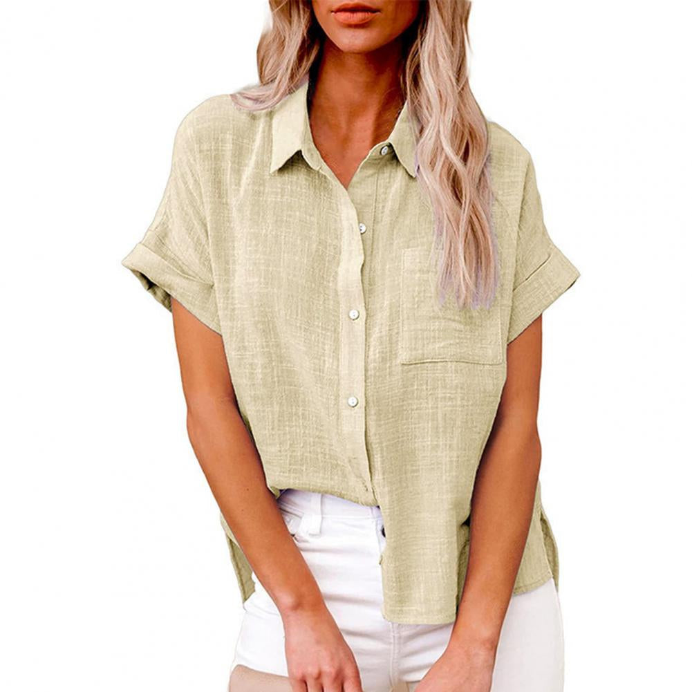 Let og luftig kvinders sommerbluse med løs pasform for optimal komfort. Ideel til varme forår/sommerdage.