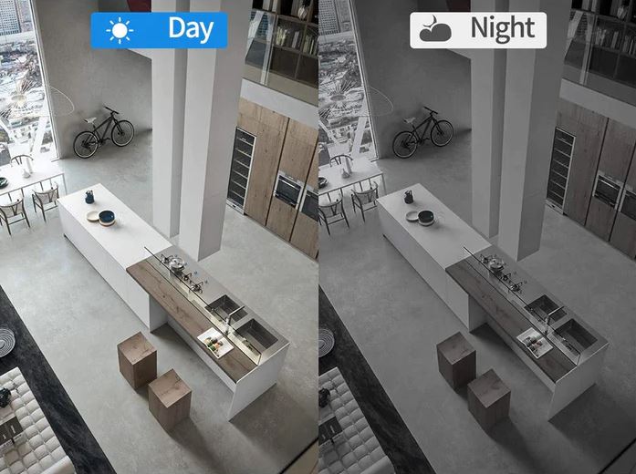Mini WiFi sikkerhedskamera; sort, kompakt design perfekt til diskret indendørs overvågning.