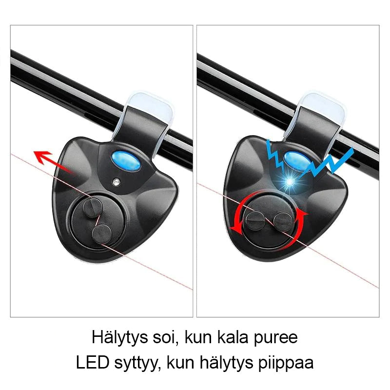"Älykäs kalastushälytyslaite LED-valoilla, kiinnitetty vapaaseen; Kompakti, vedenpitävä laite kalastustarvikkeena"
