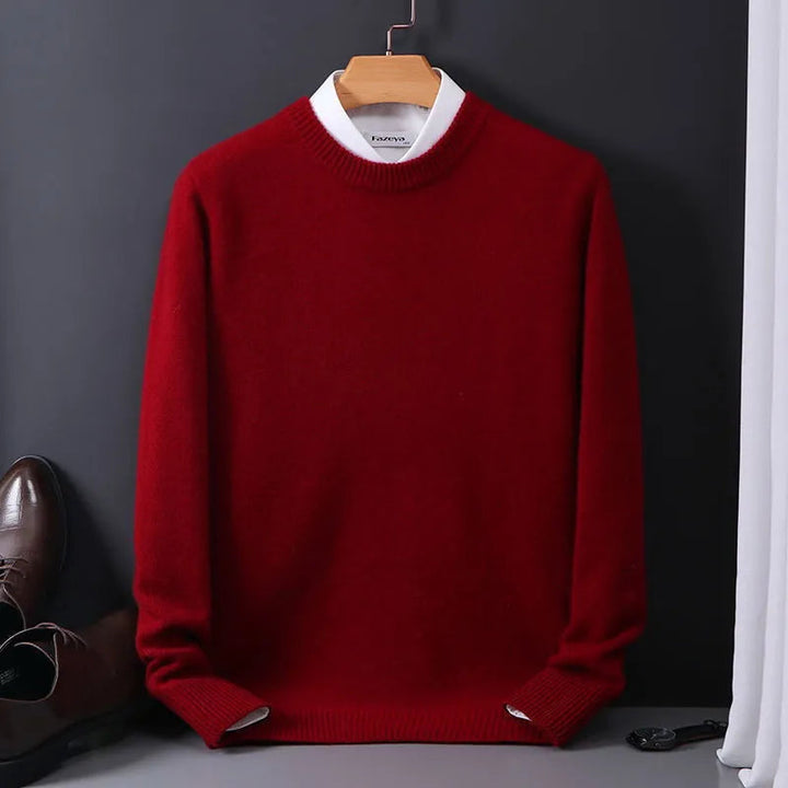 Mænds Benjamin sweater med rund hals, ribdetaljer og afslappet pasform til hverdag.