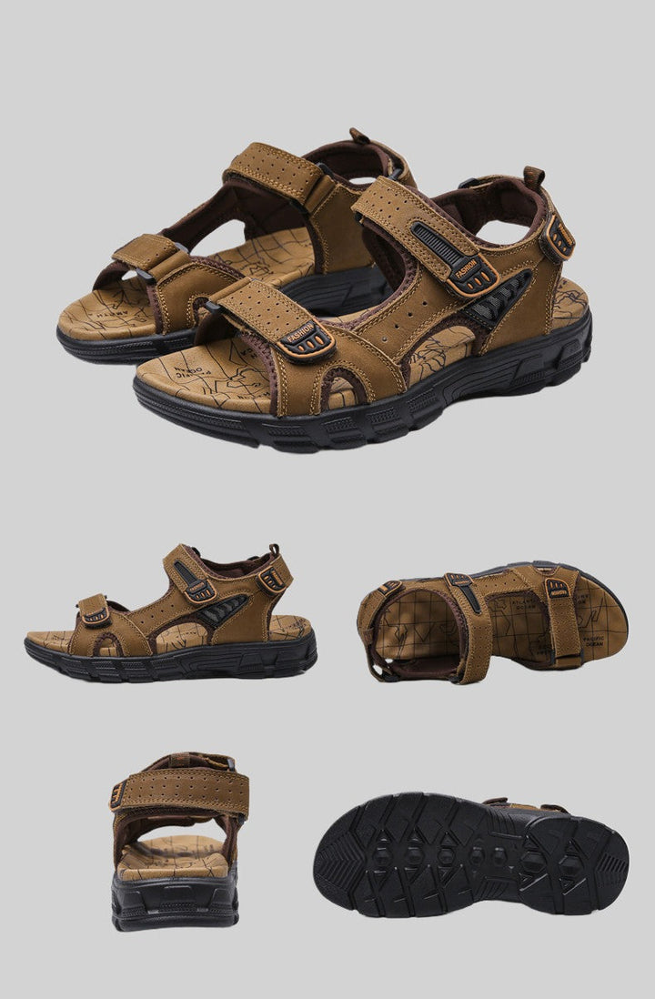 Mænds åndbare sandaler i stilrent design med robust støddæmpning for langvarig komfort i sommervarmen.