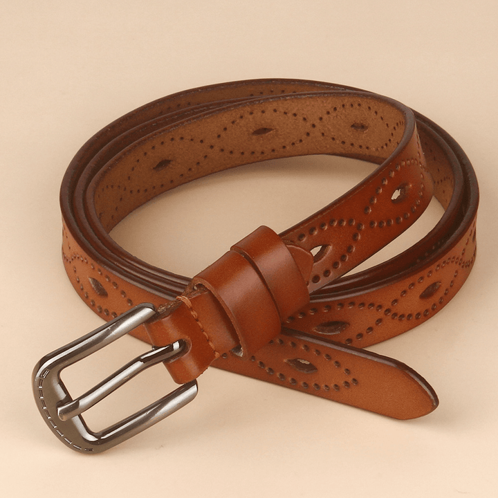 Stilfuldt sort vintage læderbælte til mænd med et elegant kobberspænde. Perfekt herre accessories.