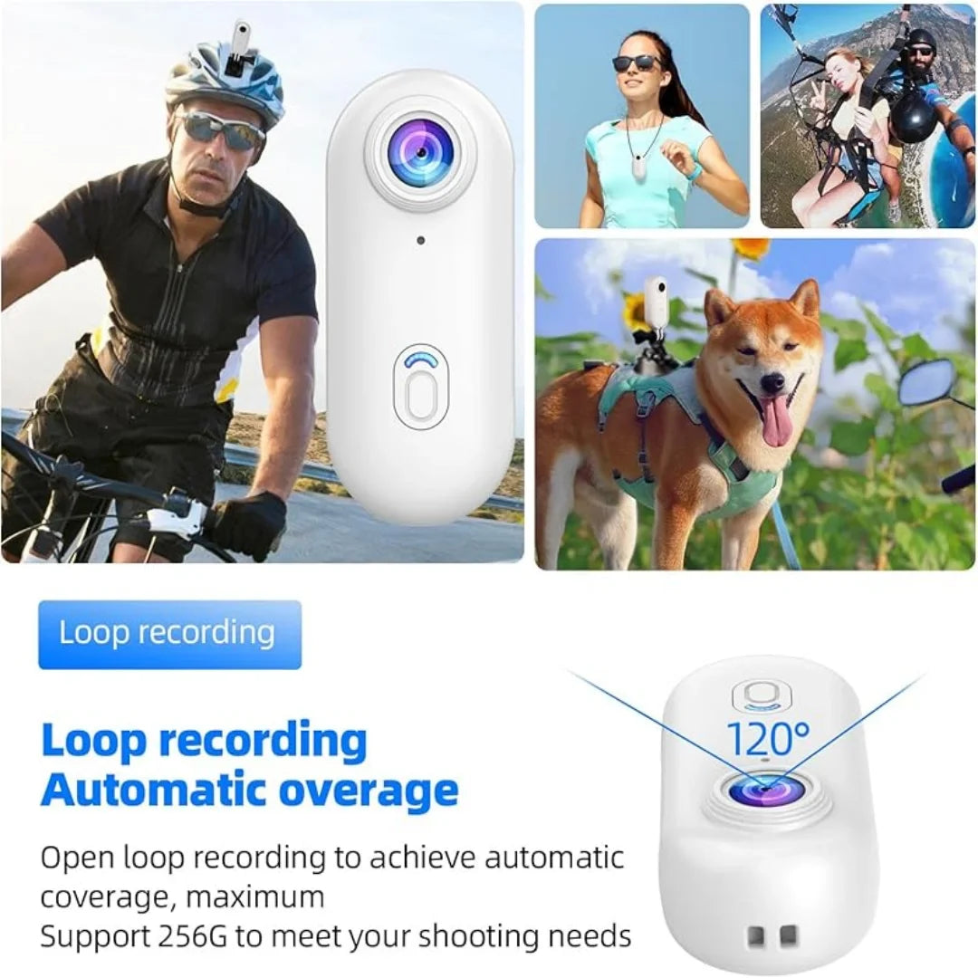 Diskret bodycam 4K, vandtæt, med WiFi. Perfekt til sikkerhed, sport eller personlig dokumentation.