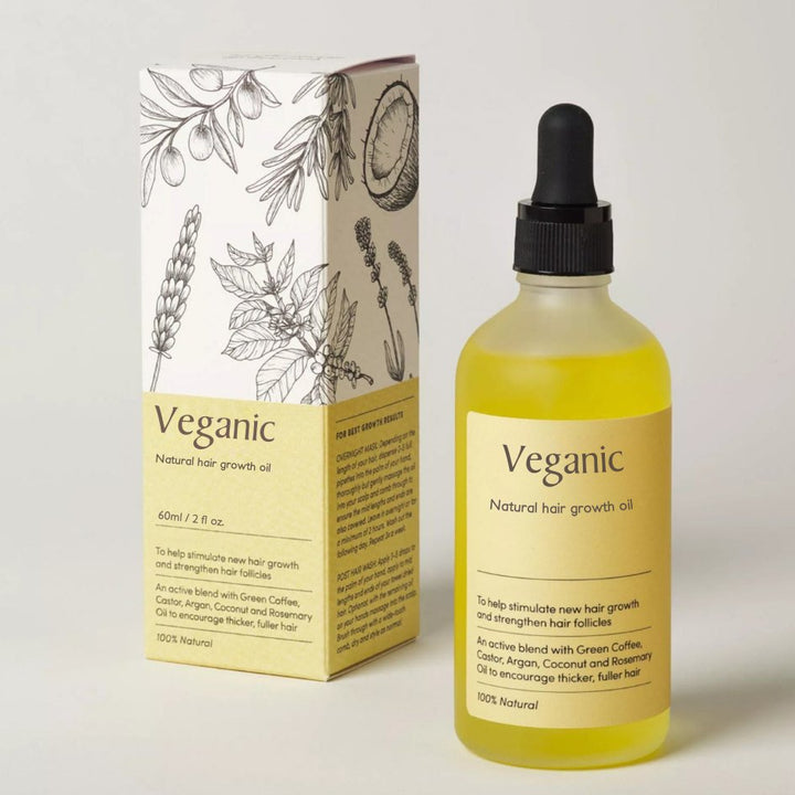 Naturlig hårvækstolie for fyldigere, sundere hår. Styrker håret, fremmer vækst og sund hovedbund. Vegansk hårpleje.