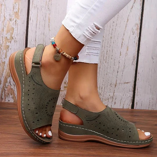 Dame PostureEase sandaler for en sundere fod; ergonomisk design & fantastisk smertelindring.