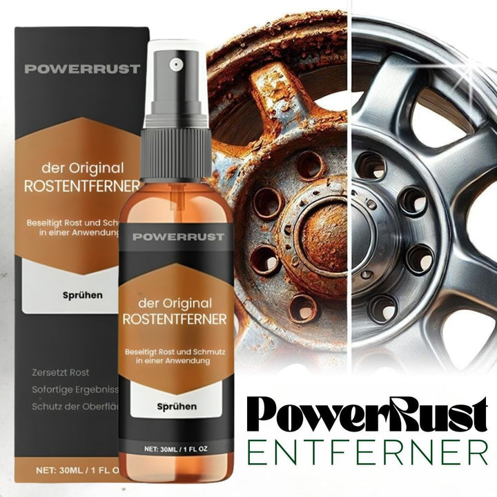 PowerRust rustfjernerflaske. Effektiv korrosionsfjerner til metalpleje og vedligeholdelse af værktøj.