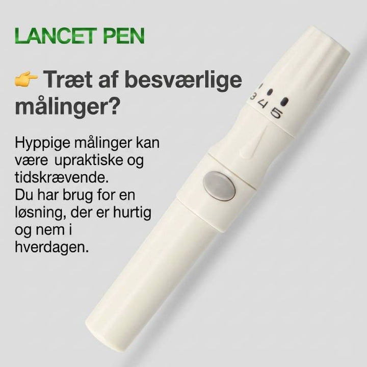 Person måler blodsukker med bærbar blodsukkermåler, der sikrer præcis sundhedspleje og måling.
