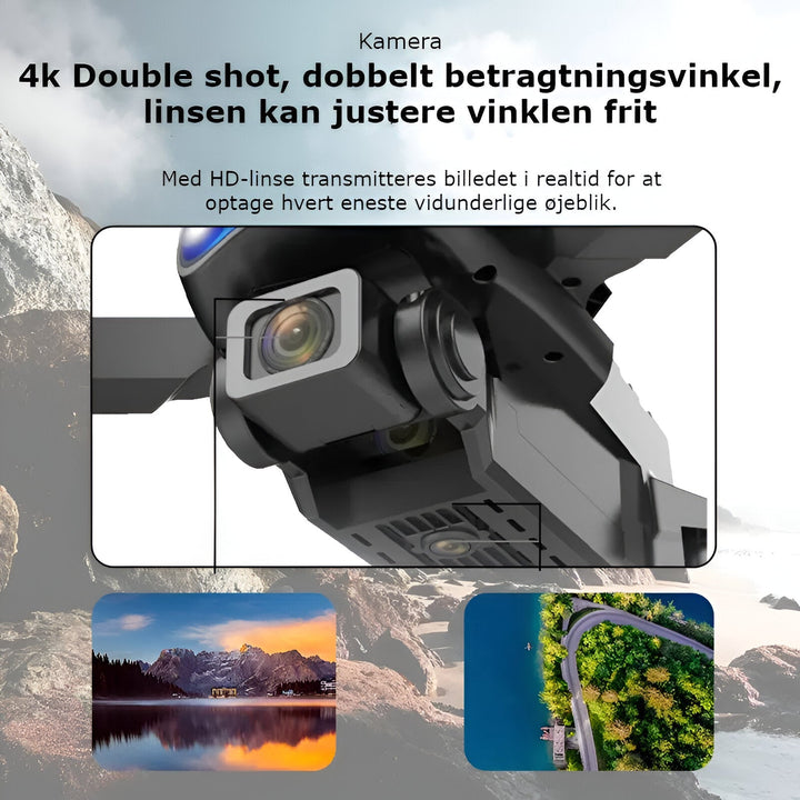Kompakt design af 4K kameradrone, nem at transportere for luftfotografi og videooptagelser på farten.