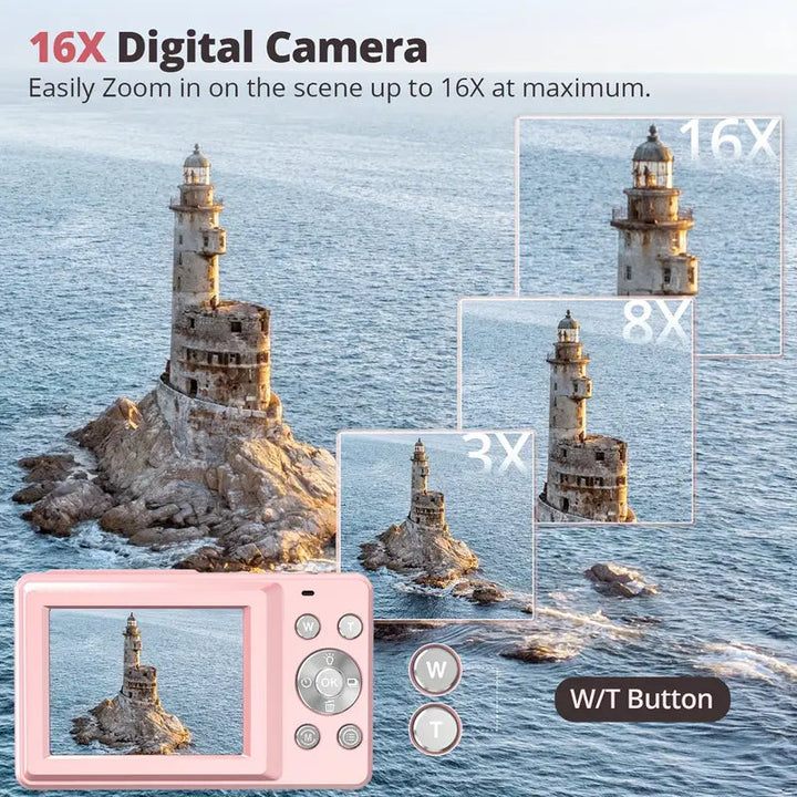 Dette simple, lette retro digitalkamera 1080p fanger stemningsfulde billeder med et nostalgisk touch.